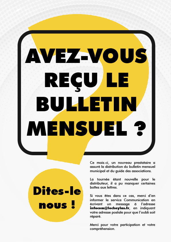 Avez-vous reçu le bulletin mensuel ?